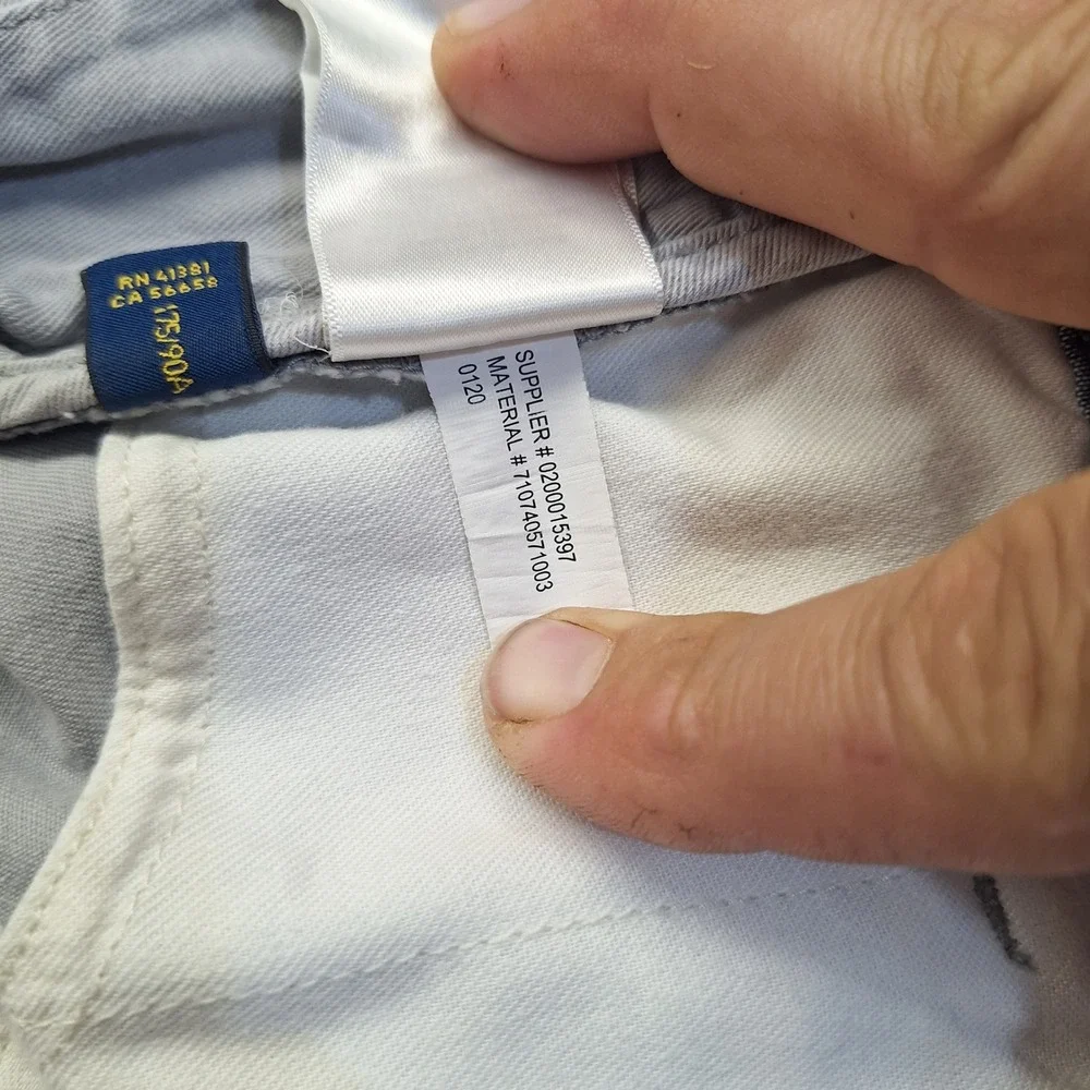 Polo Ralph Lauren Relaxed Fit Chino Shorts Mens 35 Light Grey Cotton Twill 0991‎